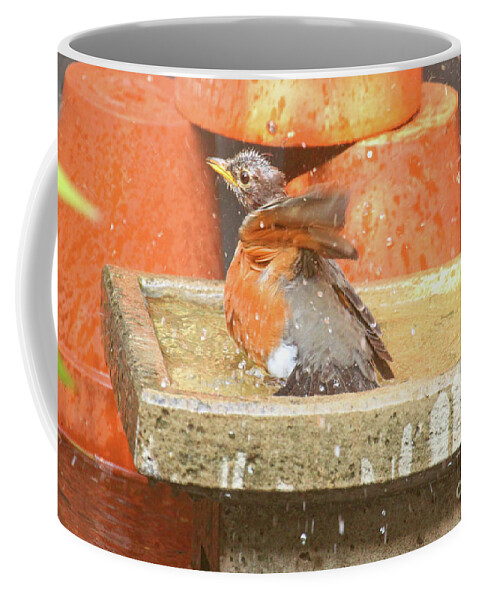 Wildlife Coffee Mug featuring the photograph To Bathe Or Not To Bathe That Is The Question #2 by Patricia Youngquist