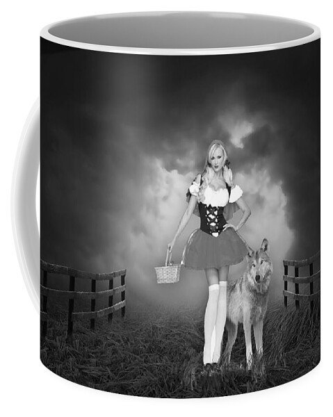 Little Red Riding Hood Coffee Mug featuring the mixed media To Grandma's House by Marvin Blaine