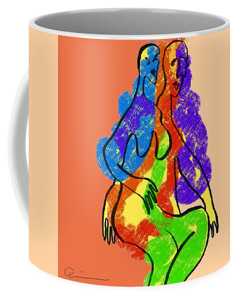Quiros Coffee Mug featuring the digital art Together 3 by Jeffrey Quiros