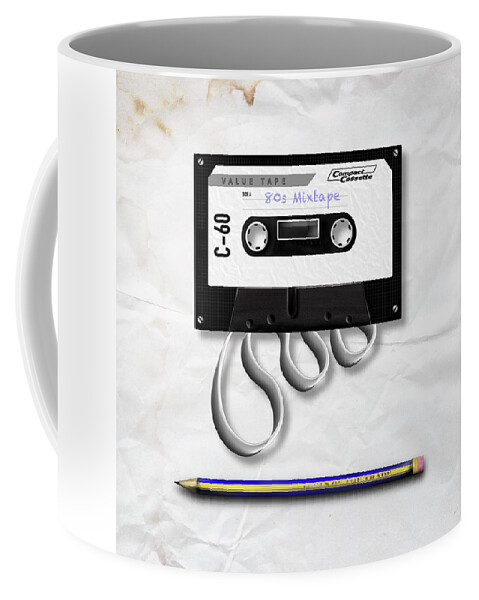 Music Cassette Coffee Mug featuring the painting Tools of the Trade by Mark Taylor