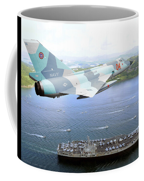 Delta Dart Coffee Mug featuring the digital art Top Gun Convair F-106N by Custom Aviation Art