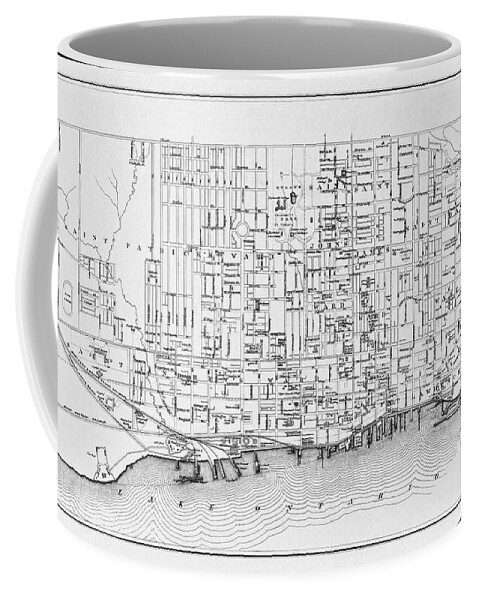 Toronto Coffee Mug featuring the photograph Toronto Canada Vintage City Map 1880 Black and White by Carol Japp