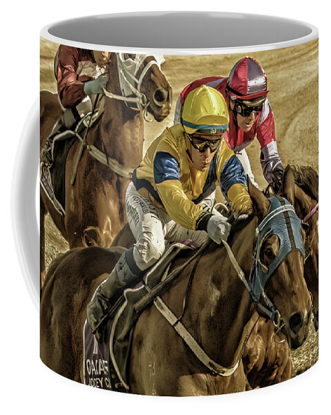 Jockeys Coffee Mug featuring the photograph Total concentration by Johannes Brienesse