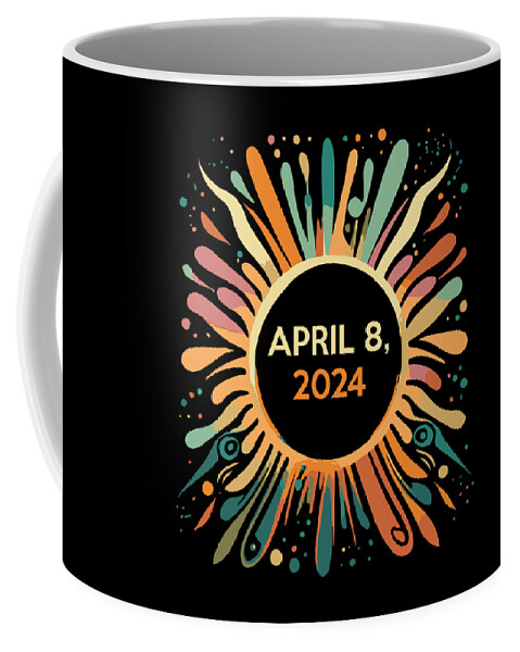 Total Eclipse Coffee Mug featuring the digital art Total Eclipse April 8 2024 Totality by Flippin Sweet Gear