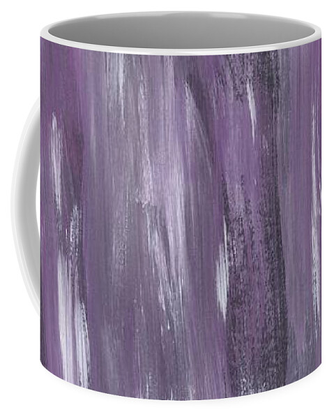 Watercolor Coffee Mug featuring the mixed media Touching Purple Black White Watercolor Abstract #1 #painting #decor #art by Anitas and Bellas Art