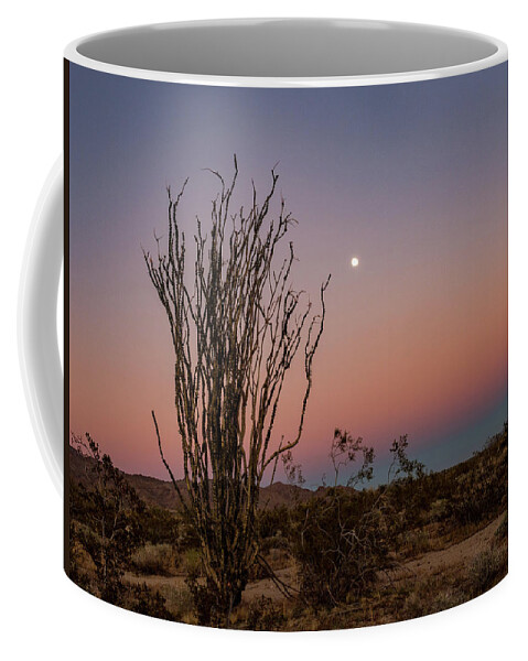 Joshua Tree Coffee Mug featuring the photograph Touching the Moon by Jean Noren