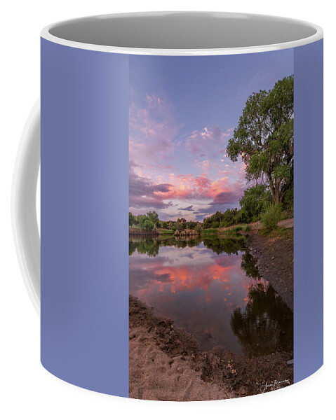Sunset Coffee Mug featuring the photograph Touching the Shore by Aaron Burrows