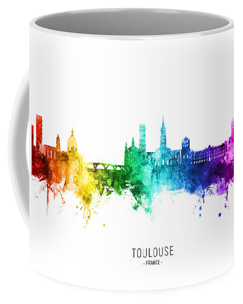 Toulouse Coffee Mug featuring the digital art Toulouse France Skyline #62 by Michael Tompsett