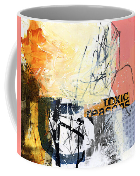 Abstract Art Coffee Mug featuring the painting Toxic Reasons by Jane Davies