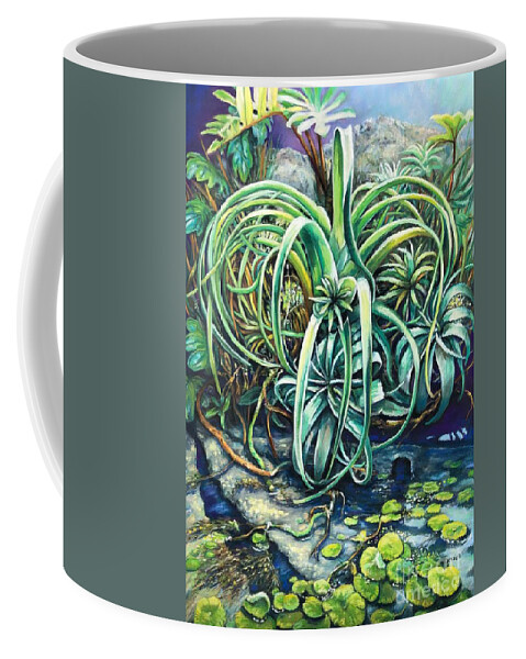Plant Coffee Mug featuring the pastel Tranquil Terrarium by Wendy Koehrsen