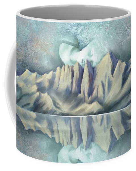 Mountains Coffee Mug featuring the painting Tranquility by Artificium -