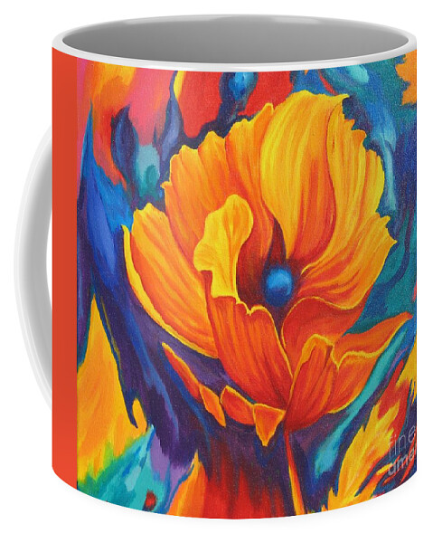 Poppy Coffee Mug featuring the painting Transcend by Sidra Myers