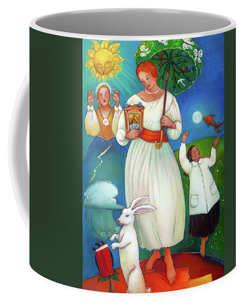 Girl Coffee Mug featuring the painting Treasure Box by Linda Carter Holman