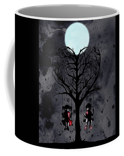 Creepy Coffee Mug featuring the drawing Tree Kids by Ludwig Van Bacon