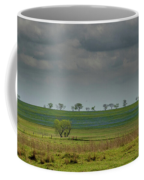 Exas Bluebonnets Coffee Mug featuring the photograph Tree Line Blues by Johnny Boyd