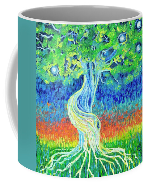 Coffee Mug featuring the painting Tree of my life by Chiara Magni