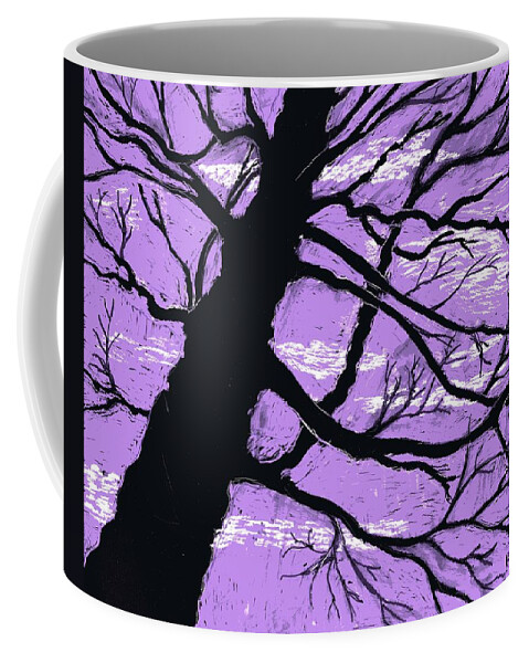Tree Coffee Mug featuring the drawing Tree silhouette by Branwen Drew