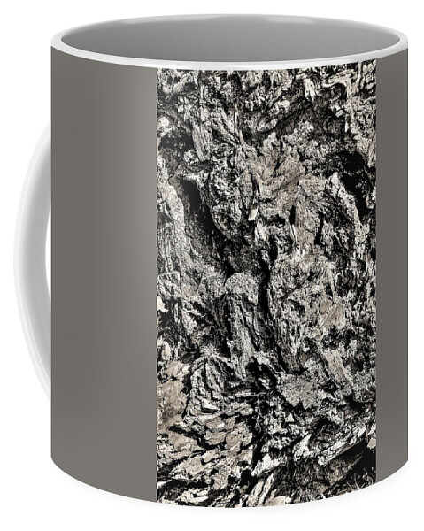 Tree Stump B&w Pattern Texture Coffee Mug featuring the photograph Tree Stump by John Linnemeyer