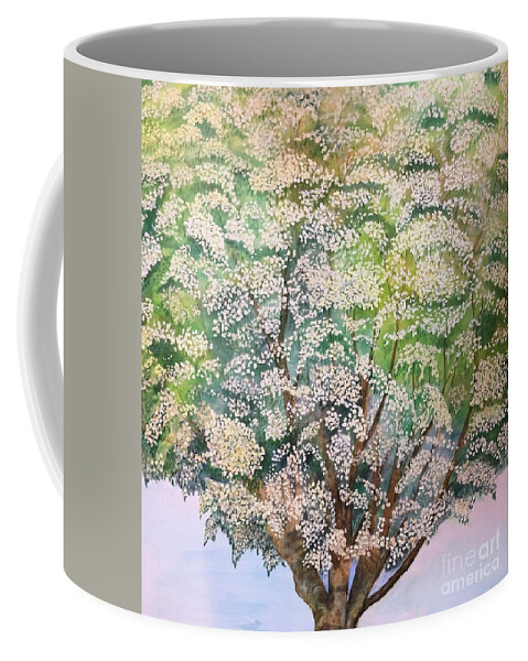 Blooming Coffee Mug featuring the painting Trees of Winton, Summer by Kate Conaboy