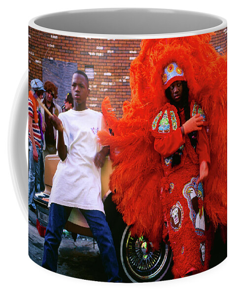 Mardi Gras Coffee Mug featuring the photograph Treme - Mardi Gras Black Indian Parade, New Orleans by Earth And Spirit