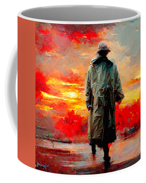 Trenchcoats Coffee Mug featuring the digital art Trenchcoats #6 by Craig Boehman