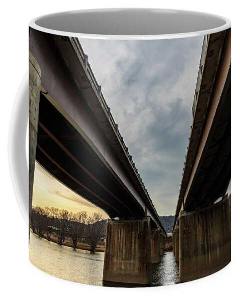 Landscapes Coffee Mug featuring the photograph Tri-States Bridge - NY, PA, NJ by Amelia Pearn
