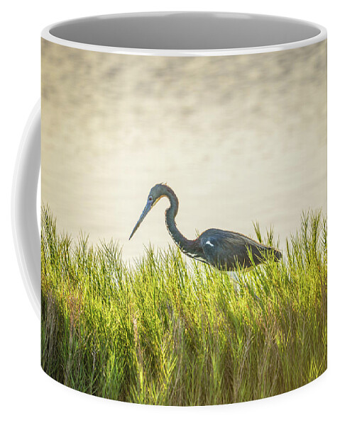 Tricolored Coffee Mug featuring the photograph Tricolored and Saltgrass by Christopher Rice