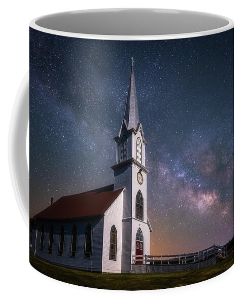 Churches Coffee Mug featuring the photograph Trinity Lutheran Moonlight Milky Way by Darren White