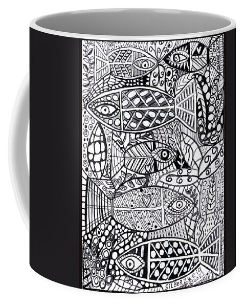 Coloring Coffee Mug featuring the painting Tropical Fish Coloring Page by Sandra Silberzweig