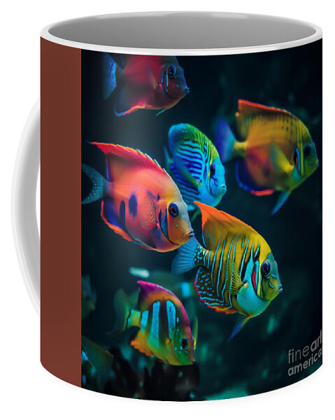Tropical Coffee Mug featuring the digital art Tropical Fish II by Jay Schankman