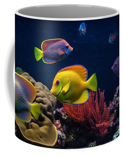 Tropical Coffee Mug featuring the digital art Tropical Fish III by Jay Schankman
