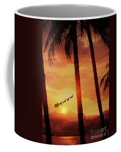 Christmas Coffee Mug featuring the photograph Tropical Hawaii Santa Cards by Stephanie Laird