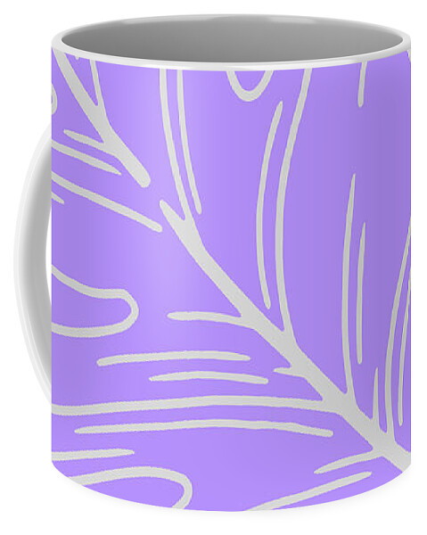 Purple Coffee Mug featuring the digital art Tropical Purple Leaf by Christie Olstad