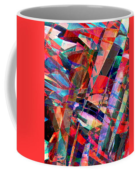 Colorful Coffee Mug featuring the mixed media Tropical Rain by Stephanie Grant