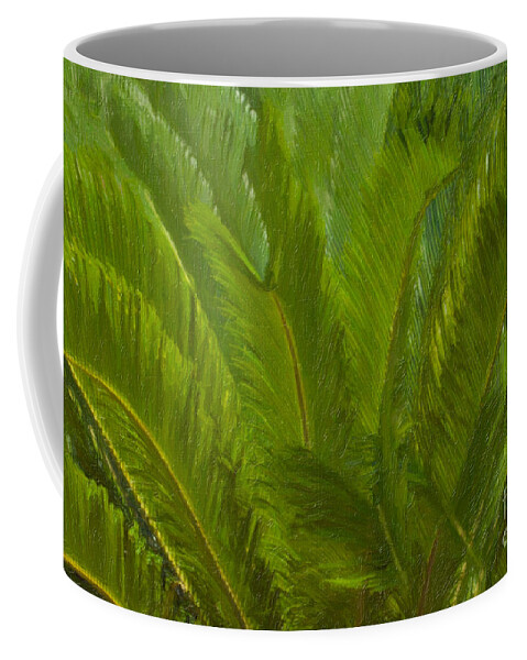 Tropical Coffee Mug featuring the painting Tropical Sago Palm by Dale Powell