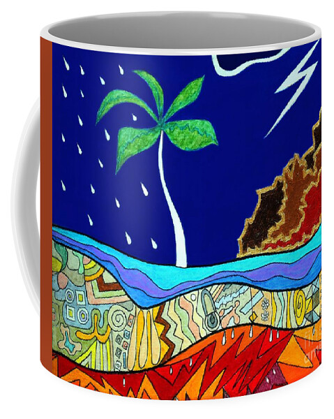 Landscape Coffee Mug featuring the painting Tropical Storm by Jayne Somogy