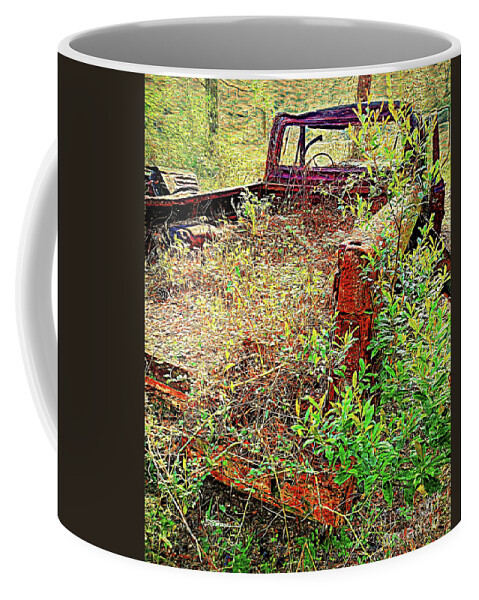 Trucks Coffee Mug featuring the mixed media Trucking No More by DB Hayes