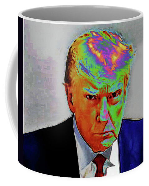 Trump Coffee Mug featuring the photograph Trump Mugshot Solar by Andrew Lawrence