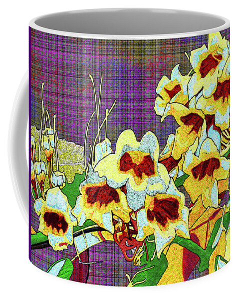 Macon Coffee Mug featuring the digital art Trumpet Flowers At Ocmulgee by Rod Whyte