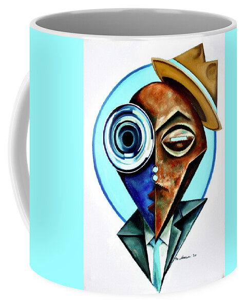 Jazz Coffee Mug featuring the painting Trumpet Modern Roayle by Martel Chapman