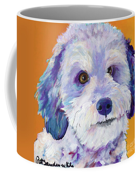 Toy Poodle Coffee Mug featuring the painting Tucker by Pat Saunders-White