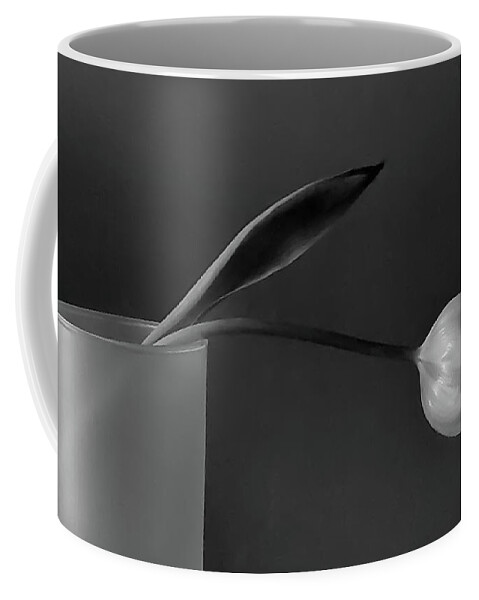 Art Coffee Mug featuring the photograph Tulip Still Life I Black and White by Joan Han