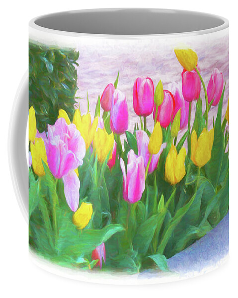 Tulips Coffee Mug featuring the photograph Tulips Announcing Springtime by Ola Allen