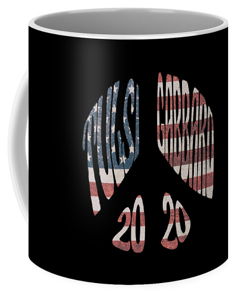 Election Coffee Mug featuring the digital art Tulsi Gabbard Peace in 2020 US Flag by Flippin Sweet Gear