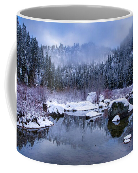 Tumwater Winter Mood Coffee Mug featuring the photograph Tumwater winter mood by Lynn Hopwood