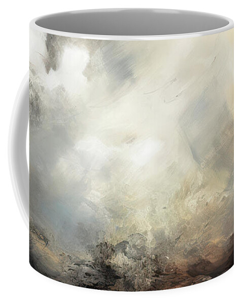 Dreamscapes Coffee Mug featuring the painting Turbulence 4 Atmospheric Abstract Painting by Jai Johnson