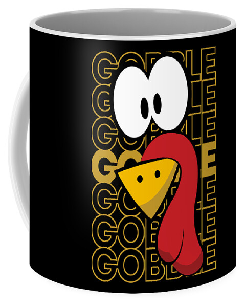 Thanksgiving 2023 Coffee Mug featuring the digital art Turkey Face Gobble Gobble by Flippin Sweet Gear
