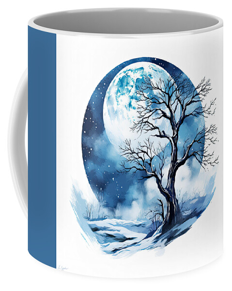 Light Blue Coffee Mug featuring the painting Turquoise Winter by Lourry Legarde