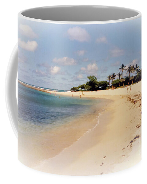 Photo Painting Coffee Mug featuring the photograph Turtle Bay, Oahu, Hawaii, U.S.A. by Elaine Teague