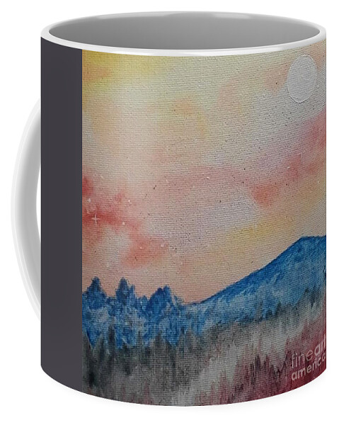 Twilight Coffee Mug featuring the painting Twilight Landscape by April Reilly